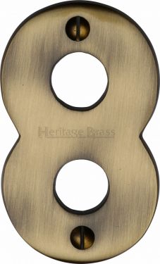 Click Here To Enlarge This Photo Of C1566 8-AT Heritage Brass Numeral 8 Face Fix 76mm &lpar;3"&rpar; Antique Brass Finish