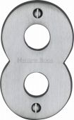 C1566 8-SC Heritage Brass Numeral 8 Face Fix 76mm &lpar;3"&rpar; Satin Chrome Finish