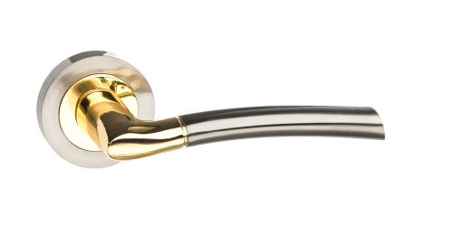 Click Here To Enlarge This Photo Of Atlantic - S33RSNBP STATUS 'Indiana' Lever on Round Rose - Satin Nickel&sol;Polished Brass