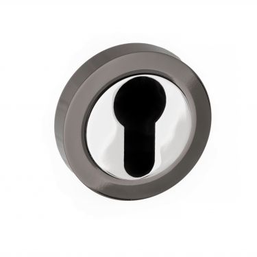 Click Here To Enlarge This Photo Of Atlantic - S3ESCERBNPC STATUS Euro Escutcheons on Round Rose - Black Nickel&sol;Polished Chrome