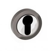 Atlantic - S3ESCERBNPC STATUS Euro Escutcheons on Round Rose - Black Nickel&sol;Polished Chrome