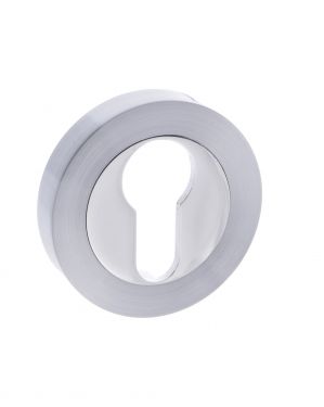 Click Here To Enlarge This Photo Of Atlantic - S3ESCERSCPC STATUS Euro Escutcheons on Round Rose - Satin&sol;Polished Chrome