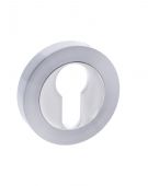 Atlantic - S3ESCERSCPC STATUS Euro Escutcheons on Round Rose - Satin&sol;Polished Chrome