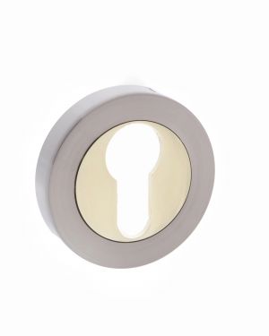 Click Here To Enlarge This Photo Of Atlantic - S3ESCERSNBP STATUS Euro Escutcheons on Round Rose - Satin Nickel&sol;Polished Brass