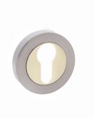 Atlantic - S3ESCERSNBP STATUS Euro Escutcheons on Round Rose - Satin Nickel&sol;Polished Brass