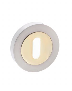 Click Here To Enlarge This Photo Of Atlantic - S3ESCKRSNBP STATUS Key Escutcheons on Round Rose - Satin Nickel&sol;Polished Brass