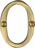 C1567 0-AT Heritage Brass Numeral 0 Face Fix 51mm &lpar;2"&rpar; Antique Brass Finish