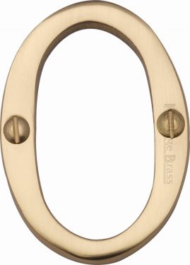 Click Here To Enlarge This Photo Of C1567 0-PB Heritage Brass Numeral 0 Face Fix 51mm &lpar;2"&rpar; Polished Brass Finish