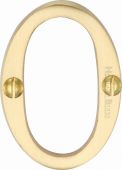 C1567 0-SB Heritage Brass Numeral 0 Face Fix 51mm &lpar;2"&rpar; Satin Brass Finish