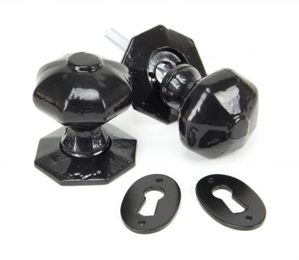 Click Here To Enlarge This Photo Of 33250 From The Anvil Black Octagonal Mortice&sol;Rim Knob Set