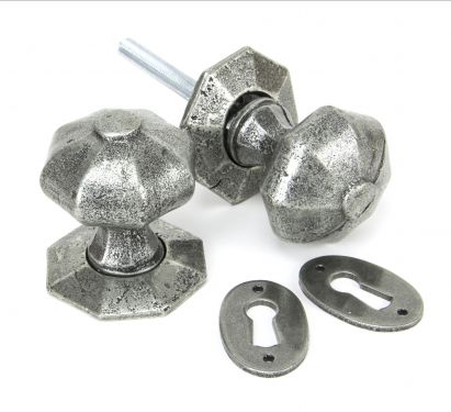 Click Here To Enlarge This Photo Of 33643 From The Anvil Pewter Patina Octagonal Mortice&sol;Rim Knob Set