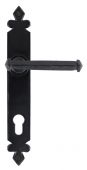 33172 From The Anvil Black Tudor Lever Espag&period; Lock Set  - 92mm Centres - 243mm Screw Centres