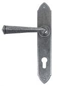 33604 From The Anvil Pewter Gothic Lever Espag&period; Lock Set  - 92mm Centres - 192mm Screw Centres