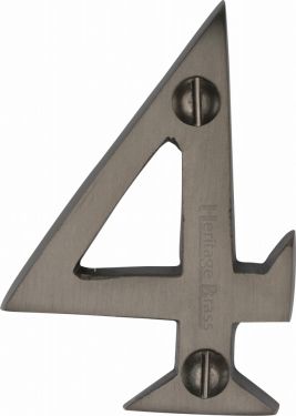 Click Here To Enlarge This Photo Of C1567 4-MB Heritage Brass Numeral 4 Face Fix 51mm &lpar;2"&rpar; Matt Bronze Finish