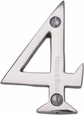 Click Here To Enlarge This Photo Of C1567 4-PC Heritage Brass Numeral 4 Face Fix 51mm &lpar;2"&rpar; Polished Chrome Finish