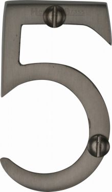 Click Here To Enlarge This Photo Of C1567 5-MB Heritage Brass Numeral 5 Face Fix 51mm &lpar;2"&rpar; Matt Bronze Finish