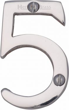 Click Here To Enlarge This Photo Of C1567 5-PC Heritage Brass Numeral 5 Face Fix 51mm &lpar;2"&rpar; Polished Chrome Finish