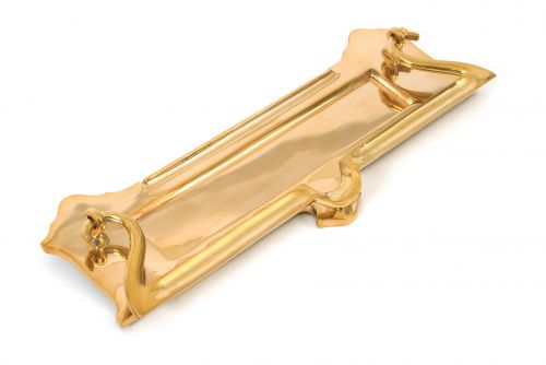 Click Here To Enlarge This Photo Of 83544 From The Anvil Polished Brass Postal Letter Plate - Size&colon; 300x115mm - C&sol;C&colon; 250mm - Aperture&colon; 204x40mm