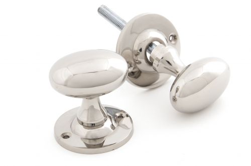 Click Here To Enlarge This Photo Of 83629 From The Anvil Polished Nickel Oval Mortice&sol;Rim Knob Set