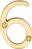 C1567 6-SB Heritage Brass Numeral 6 Face Fix 51mm &lpar;2"&rpar; Satin Brass Finish