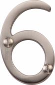 C1567 6-SN Heritage Brass Numeral 6 Face Fix 51mm &lpar;2"&rpar; Satin Nickel Finish