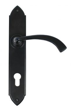Click Here To Enlarge This Photo Of 33764 From The Anvil Black Gothic Curved Espag&period; Lock Set  - 92mm Centres - 214mm Screw Centres