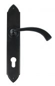 33764 From The Anvil Black Gothic Curved Espag&period; Lock Set  - 92mm Centres - 214mm Screw Centres