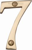 C1567 7-PB Heritage Brass Numeral 7 Face Fix 51mm &lpar;2"&rpar; Polished Brass Finish