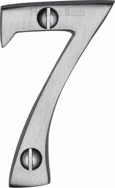 Click Here To Enlarge This Photo Of C1567 7-SC Heritage Brass Numeral 7 Face Fix 51mm &lpar;2"&rpar; Satin Chrome Finish
