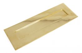 33050 From The Anvil Polished Brass Letterplate - Large - Size&colon; 304x96mm - C&sol;C&colon; 268mm - Aperture&colon; 232x56mm