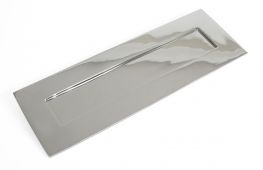 33052 From The Anvil Polished Chrome Letterplate - Large - Size&colon; 304x96mm - C&sol;C&colon; 268mm - Aperture&colon; 232x56mm