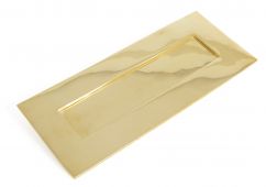 33060 From The Anvil Polished Brass Letterplate - Small - Size&colon; 252x96mm - C&sol;C&colon; 230mm - Aperture&colon; 204x48mm