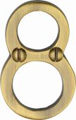 C1567 8-AT Heritage Brass Numeral 8 Face Fix 51mm &lpar;2"&rpar; Antique Brass Finish