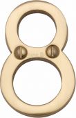 C1567 8-PB Heritage Brass Numeral 8 Face Fix 51mm &lpar;2"&rpar; Polished Brass Finish