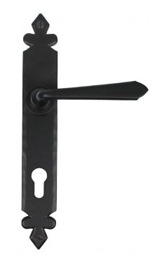 Click Here To Enlarge This Photo Of 33067 From The Anvil Black Cromwell Lever Espag&period; Lock Set  - 92mm Centres - 242mm Screw Centres