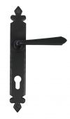 33067 From The Anvil Black Cromwell Lever Espag&period; Lock Set  - 92mm Centres - 242mm Screw Centres