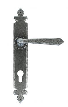 Click Here To Enlarge This Photo Of 33068 From The Anvil Pewter Cromwell Lever Espag&period; Lock Set  - 92mm Centres - 243mm Screw Centres