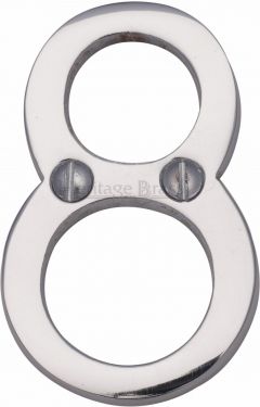 Click Here To Enlarge This Photo Of C1567 8-PC Heritage Brass Numeral 8 Face Fix 51mm &lpar;2"&rpar; Polished Chrome Finish