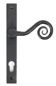 33037L From The Anvil Black Monkeytail Slimline Lever Espag&period; Lock Set - LH - 92mm Centres - 212mm Screw Centres