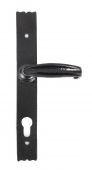 73143 From The Anvil Black Cottage Lever Espag&period; Lock Set  - 92mm Centres - 191mm Screw Centres