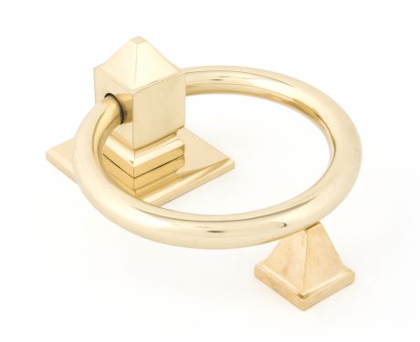 Click Here To Enlarge This Photo Of 83836 From The Anvil Polished Brass Ring Door Knocker
