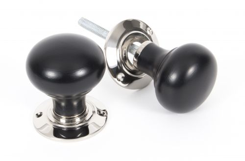 Click Here To Enlarge This Photo Of 83838 From The Anvil Ebony & Polished Nickel Bun Mortice&sol;Rim Knob Set
