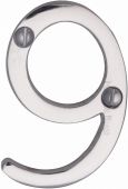 C1567 9-PC Heritage Brass Numeral 9 Face Fix 51mm &lpar;2"&rpar; Polished Chrome Finish