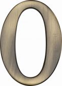 C1568 0-AT Heritage Brass Numeral 0 Self Adhesive 51mm &lpar;2"&rpar; Antique Brass Finish
