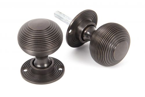 Click Here To Enlarge This Photo Of 83947 From The Anvil Aged Bronze Heavy Beehive Mortice&sol;Rim Knob Set