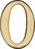 C1568 0-PB Heritage Brass Numeral 0 Self Adhesive 51mm &lpar;2"&rpar; Polished Brass Finish