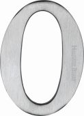 C1568 0-SC Heritage Brass Numeral 0 Self Adhesive 51mm &lpar;2"&rpar; Satin Chrome Finish