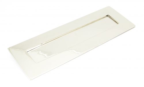 Click Here To Enlarge This Photo Of 90287 From The Anvil Polished Nickel Letterplate - Large - Size&colon; 304x96mm - C&sol;C&colon; 268mm - Aperture&colon; 232x56mm