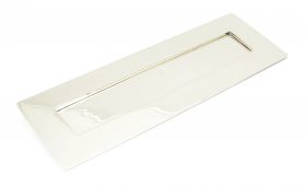 90287 From The Anvil Polished Nickel Letterplate - Large - Size&colon; 304x96mm - C&sol;C&colon; 268mm - Aperture&colon; 232x56mm