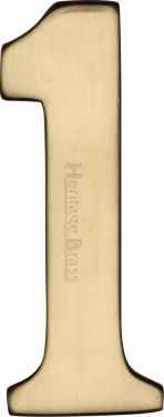Click Here To Enlarge This Photo Of C1568 1-PB Heritage Brass Numeral 1 Self Adhesive 51mm &lpar;2"&rpar; Polished Brass Finish